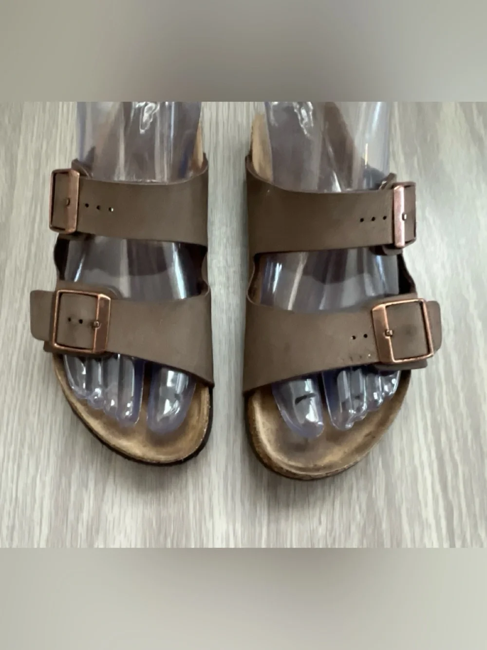 Birkenstock Kids Arizona Brown Leather Double Buckle Sandals EU 34 Youth